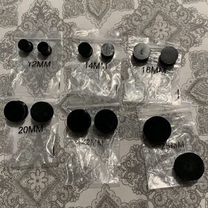 Black Flat top Silicone ear gauges/plugs for stretched ears.